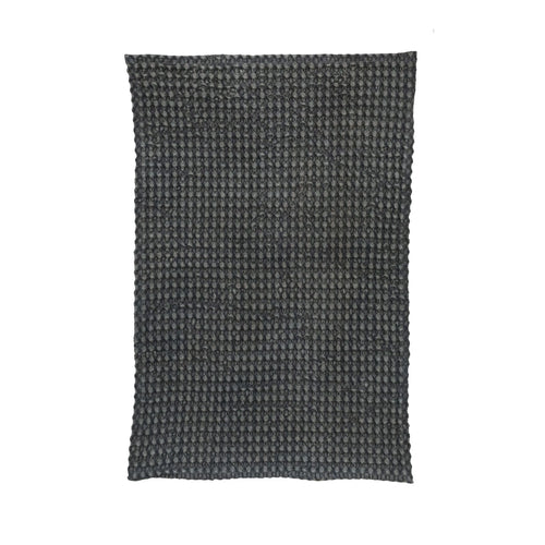 Charcoal Stonewashed Cotton Waffle Weave Tea Towel