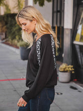 Load image into Gallery viewer, Black Shoulder Detail Top