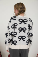 Load image into Gallery viewer, Off White Bow Pattern Cardigan