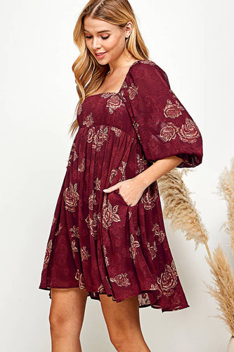 Ruby Rosette Babydoll Dress
