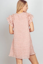 Load image into Gallery viewer, Blush Ruffled Textured Woven Mini Dress
