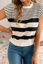 Load image into Gallery viewer, Black Striped Top