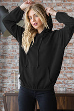 Load image into Gallery viewer, Black Elastic Waist Hoodie