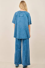 Load image into Gallery viewer, Ashed Black Mineral Washed V-neck Top