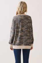 Load image into Gallery viewer, Camo Terry Knit Pullover Top