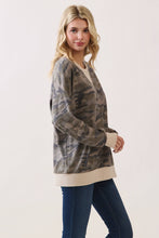 Load image into Gallery viewer, Camo Terry Knit Pullover Top