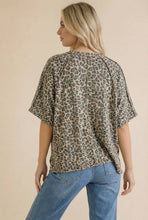 Load image into Gallery viewer, Leopard Round Neck Reverse Stitch Top