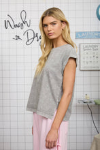 Load image into Gallery viewer, Grey Extended Shoulder Top