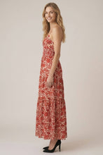 Load image into Gallery viewer, Red Twist Smocking Asymmetrical Maxi Dress
