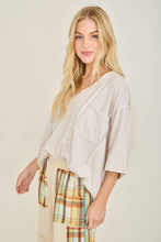 Load image into Gallery viewer, Natural Mineral Wash Raw V-Neck Top