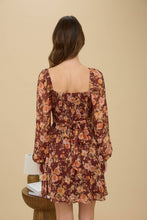 Load image into Gallery viewer, Burgundy Floral Mini Dress