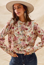Load image into Gallery viewer, Floral Print Button Front Sweater Cardigan