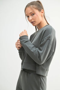 Black Laguna Dropped Shoulder Sweatshirt