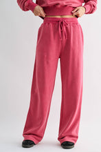 Load image into Gallery viewer, Plum Pink Mineral Wash Luxe Wide-Leg Sweatpant