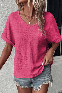 Bright Pink V-Neck Top