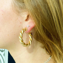 Load image into Gallery viewer, Riley Braided Hoop Earrings: Gold