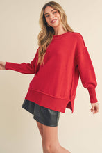 Load image into Gallery viewer, Red Exposed Seam Sweater
