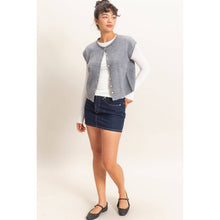 Load image into Gallery viewer, Red Rolled Edge Button Front Sweater Vest