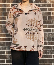 Load image into Gallery viewer, Western Tribal 1/4 Zip Sherpa Pullover