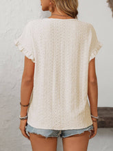 Load image into Gallery viewer, Apricot Crewneck Hollow Top