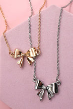 Load image into Gallery viewer, GOLD MINI BOW RIBBON NECKLACE