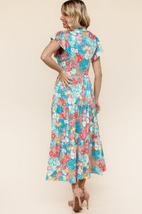Floral Collared Dress W/ Side Pockets