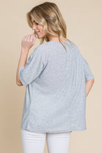 Load image into Gallery viewer, Grey V Neck Swiss Dot Top