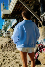 Load image into Gallery viewer, Blue Reversible Mock-neck Lake/Beach Sweatshirt