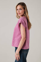 Load image into Gallery viewer, Magenta Crew Neck Cuffed Top
