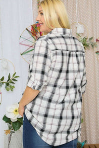 Black Plaid Flannel Top