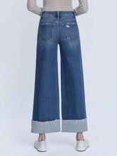 Load image into Gallery viewer, Vervet High Rise Drk Wash Cuffed Ankle Wide Jeans