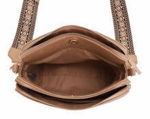 Load image into Gallery viewer, Mila 3 Compartment Crossbody Bag With Guitar Strap: Blueish Green