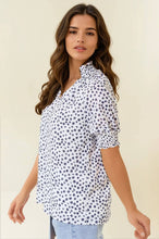 Load image into Gallery viewer, Blue Jacquard Dot Print Top