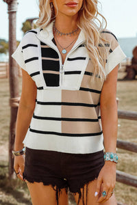Colorblock Quarter Zip Sweater Vest