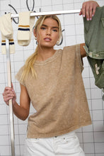 Load image into Gallery viewer, Light Olive Washed Extended Shoulder Top