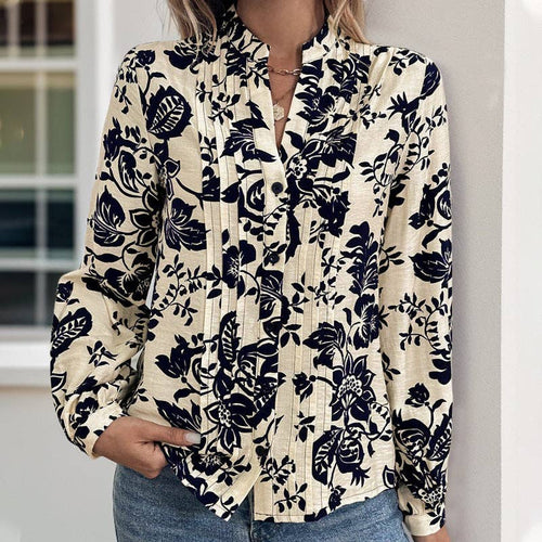 Navy Vintage Printed Top