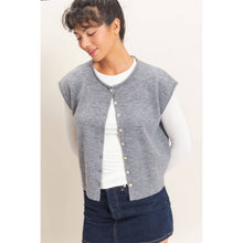 Load image into Gallery viewer, Red Rolled Edge Button Front Sweater Vest