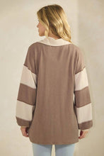 Load image into Gallery viewer, Mocha Contrast Sleeve Top