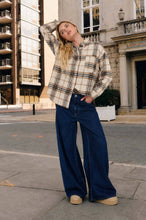 Load image into Gallery viewer, Khaki Plaid Boxy Flannel
