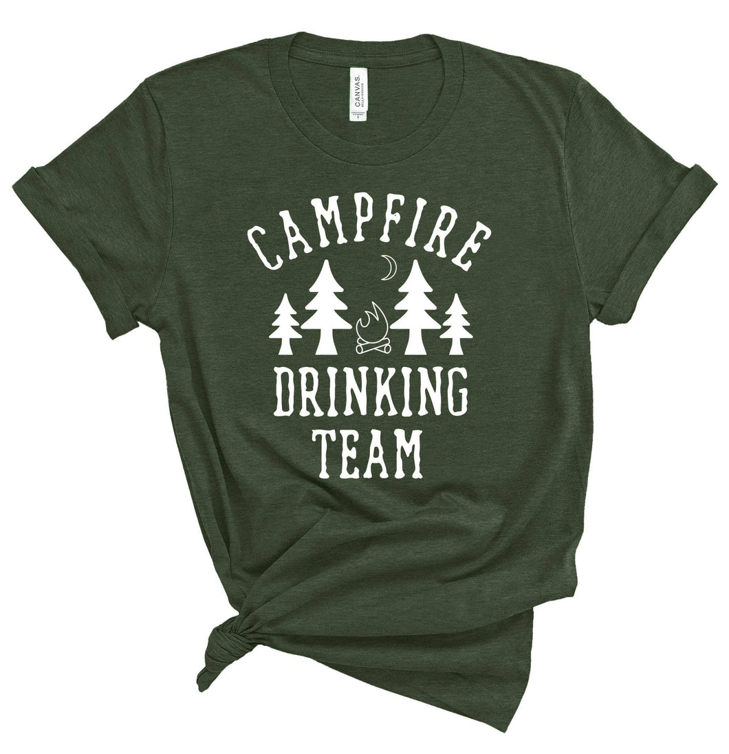 Heather Forest Campfire Drinking Graphic Tee