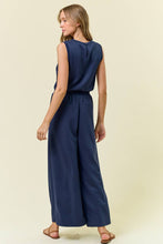 Load image into Gallery viewer, Indigo V-Neck Brushed Modal Wide Leg Jumpsuit