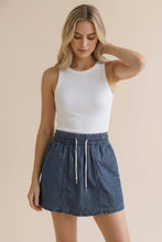 Load image into Gallery viewer, Elastic Waist String Chambray Skort