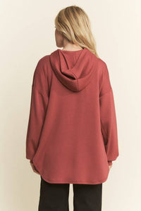 Marsala Scuba Hoodie Zip Up