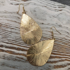Black and White Geometric Print Leather Hanging Gold Earring