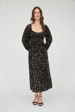 Load image into Gallery viewer, Black Floral Midi Dress