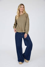Load image into Gallery viewer, EXPOSED SEAM DETAIL LONG SLEEVE KNIT TOP: MAROON