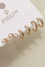 Load image into Gallery viewer, MINI BOW HUGGIE HOOP TRIO EARRINGS