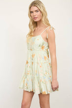 Load image into Gallery viewer, Light Olive Floral Tiered Dress