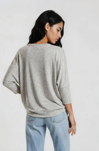 Load image into Gallery viewer, Melange Crew Neck Dolman Short Sleeve Sweatshirt
