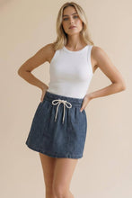 Load image into Gallery viewer, Elastic Waist String Chambray Skort